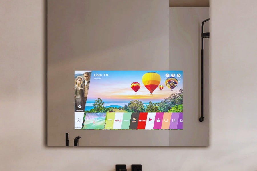 Mirror TV format using Mirrorvision mirror screen technology