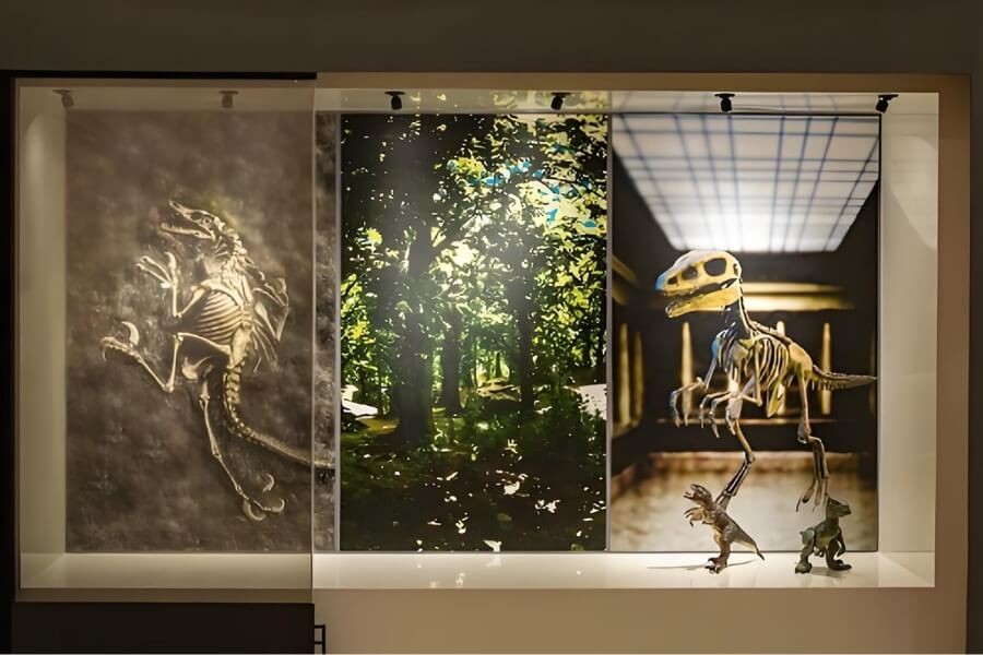 high brightness LED display and smart glass in museum environment