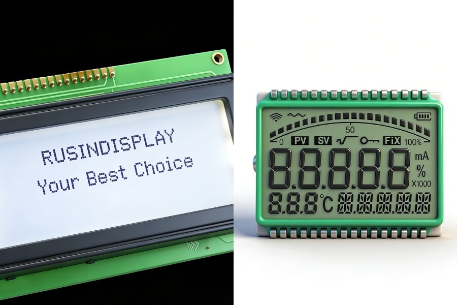 segment LCD vs monochrome graphic LCD display comparison