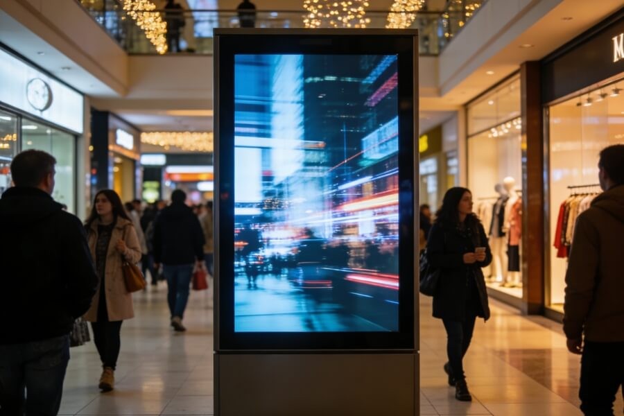 commercial digital signage display used in retail environment