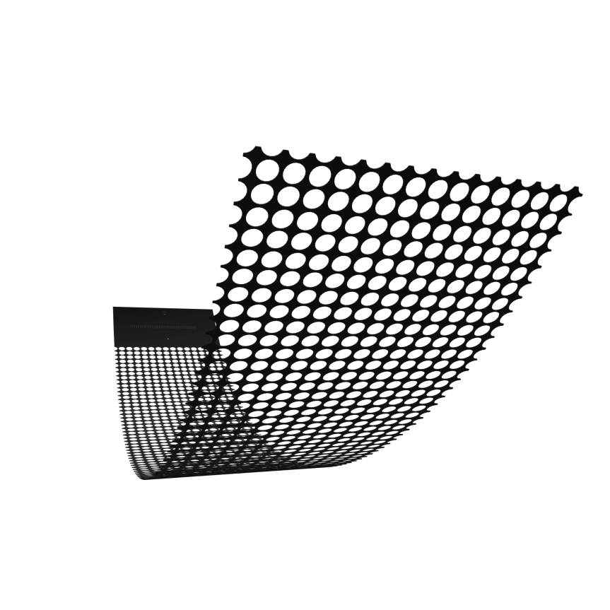  Flexible holographic LED module with a magnified view of fixed LED pixels, open apertures and connections.